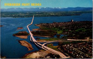 USA Seattle Evergreen Point Floating Bridge Washington Chrome Postcard 09.98