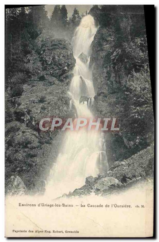 Old Postcard Environs d & # 39Uriage les Bains The cascade of & # 39Oursiere