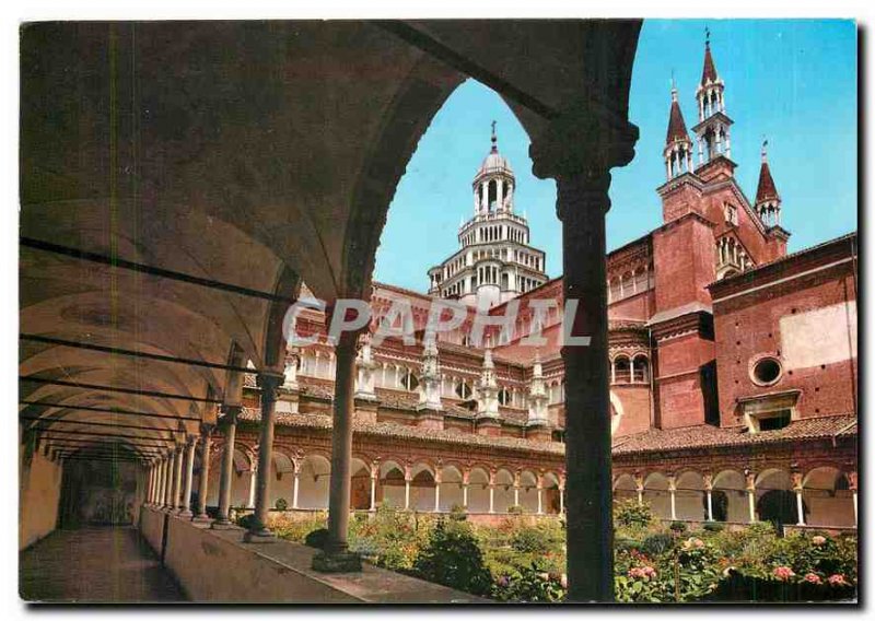 Modern Postcard Panorama of the Certosa di Pavia small cloister