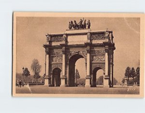 Postcard The Arc de Triomphe of Carrousel (Gardens Tuileries), Paris, France