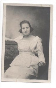 Woman posing RPPC Real Photo Postcard