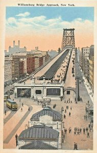 NEW YORK CITY~WILLIAMSBURG BRIDGE-LONGMAN  MARTINEZ PAINT MAKERS-ADVERT POSTCARD