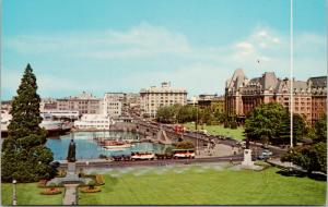 Inner Harbour & Empress Hotel Victoria BC UNUSED Vintage Postcard D84