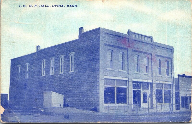 Postcard I.O.O.F. Hall in Utica, Kansas~131682