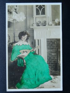 Actress MISS GERTIE MILLAR with MANDOLIN c1906 RP Postcard by Rotophot