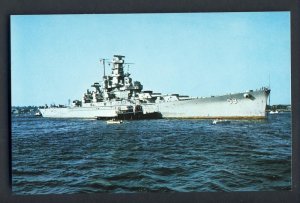 Arrival Of Big Mamie Battleship Postcard, Fall River,Mass/MA/Massachusetts