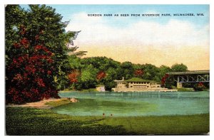 Vintage Gordon Park as seen from Riverside Park, Milwaukee, WI Postcard