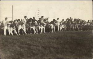 Boys Running Race Start - Old Town ME Cancel 1914 Real Photo Postcard myn