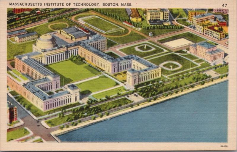 Massachusetts Institute of Technology Boston MA MIT Unused Linen Postcard D36