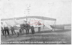 Chicago Aviation Meet 1911, Earle Ovington's Bi-Plane Wreck