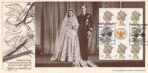 Jeffery Matthews Queen Elizabeth Wedding Hand Signed FDC