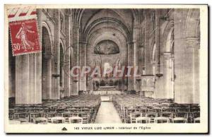 Old Postcard Old Luc Sur Mer Interior From I & # 39Eglise