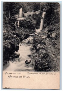 Kladsko Poland Postcard Greetings from Waterfall at the Hay Barn c1910