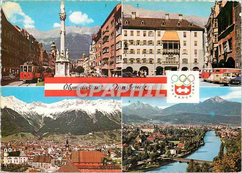 Postcard Modern Olympiastadt Tirol Innsbruck Olympics Tramway