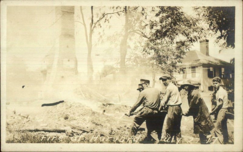 Fire at Harvard July 27 1917 - Mass or Illinois? Real Photo Postcard