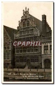 Postcard Old House Ghent The Boatmen of Gent Schippers Grains Meters in Graam...