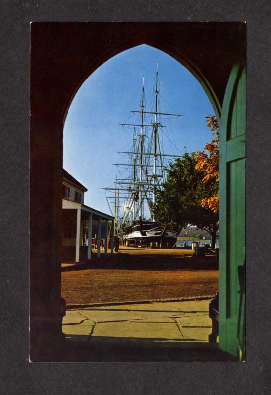 CT Mystic Connecticut Charles W Morgan Schooner Ship Fishtown Chapel Postcard