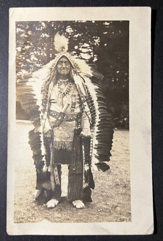 Mint USA Postcard RPPC Native American Indian Addressed Vallejo Califonia