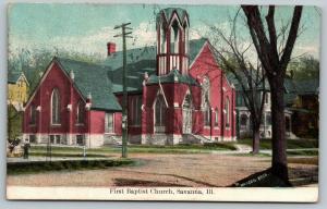 Savanna Illinois~First Baptist Church~Neighborhood Homes~Kids on Corner~1910 