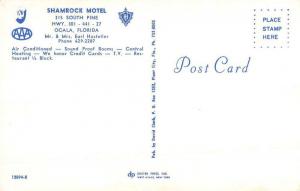 Ocala Florida Shamrock Motel Street View Vintage Postcard K92423