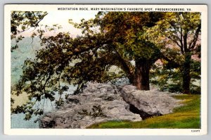 Fredericksburg Virginia Mediation Rock Mary Washington's Fav Spot Postcard B28