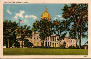 State Capitol Augusta Maine ME Building View Postcard