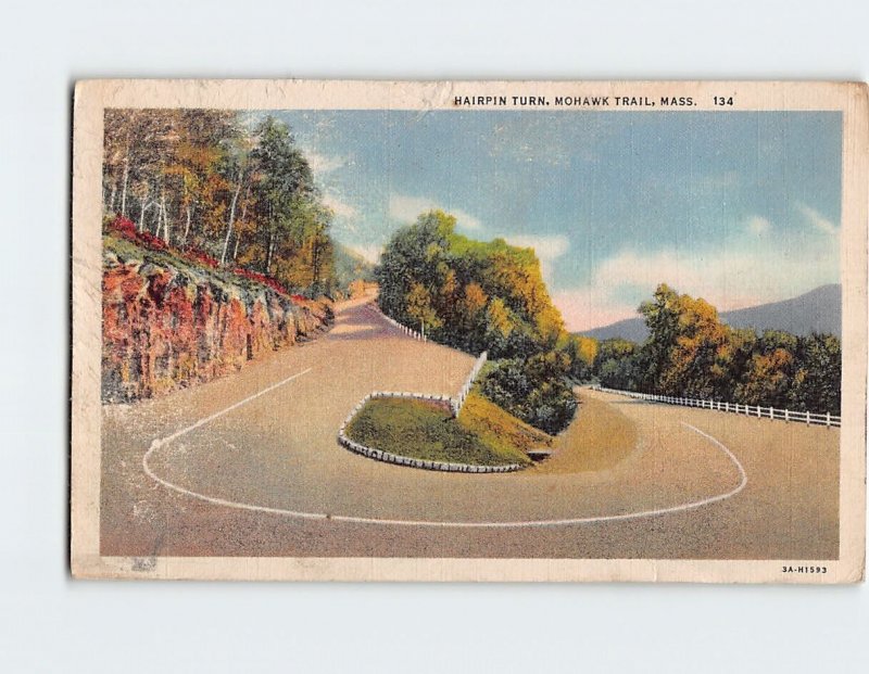 Postcard Hairpin Turn, Mohawk Trail, Massachusetts