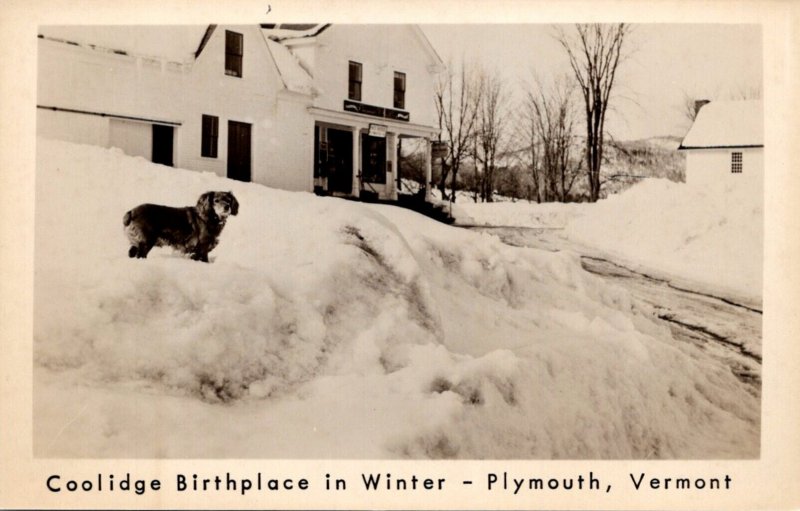Vermont Plymouth Coolidge Birthplace In Winter Real Photo