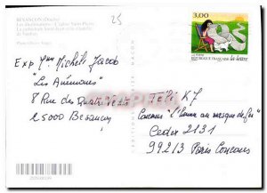 Modern Postcard Besancon lights the church Saint Pierre