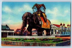 Atlantic City New Jersey Postcard Elephant Hotel Margate City Old Landmark 1952