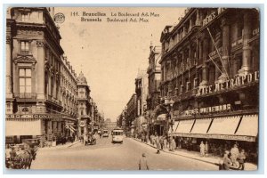 1929 Boulevard Ad. Max Brussels Belgium Business District Posted Postcard