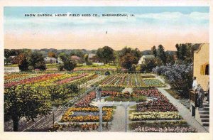 Show Garden Henry Field Seed Company Shenandoah Iowa 1935 advertising postcard