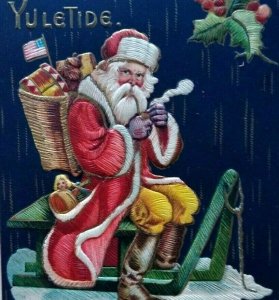 Santa Claus Christmas Yuletide Postcard Germany MAB Original Milwaukee WI 1910