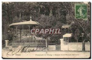 Algeria Oran Old Postcard Walk of & # 39etang Kiosk military music