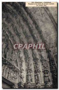 Postcard Old Chartres Cathedrale arches to the right of the central bay South...