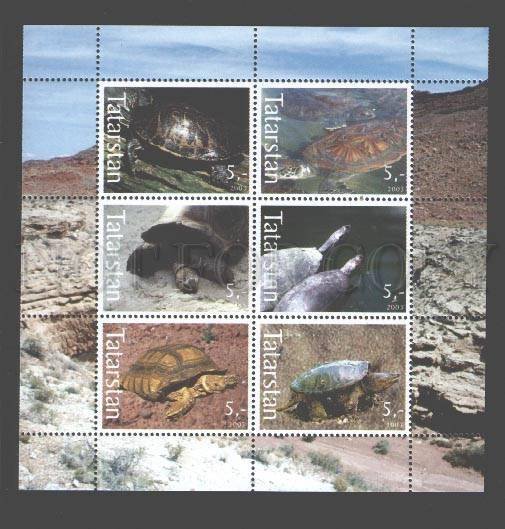 030777 TURTLES set of 6 stamps TATARSTAN 2003 MNH #30777