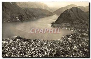 Old Postcard Lugano col Monte s Salvatore Veduta aerea