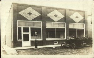 Store Storefront Red Sentry Gas Pump Cars c1910 Real Photo Postcard