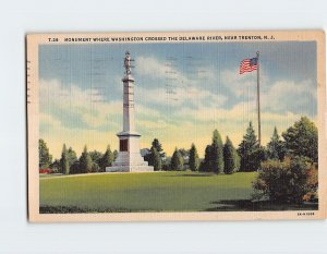 Postcard Monument Where Washington Crossed the Delaware River, New Jersey, USA