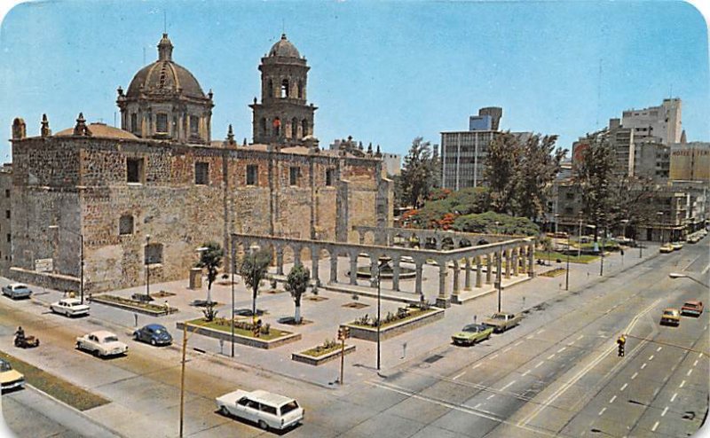 Corona Avenue and the Church of St Francis Guadalajara Mexico Tarjeta Postal ...