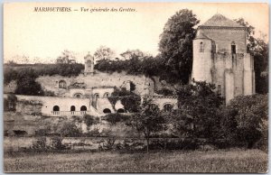 VINTAGE POSTCARD VIEW OF THE CAVES AT MARMOUTIERS FRANCE