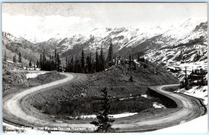c1950s Million Dollar Highway, CO RPPC Hairpin Curve Dirt Road Real Photo A113