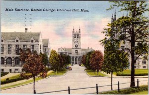 Postcard SCHOOL SCENE Chestnut Hill Massachusetts MA AM5312