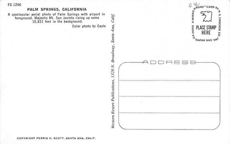 Palm Springs with airport in foreground Palm Springs CA