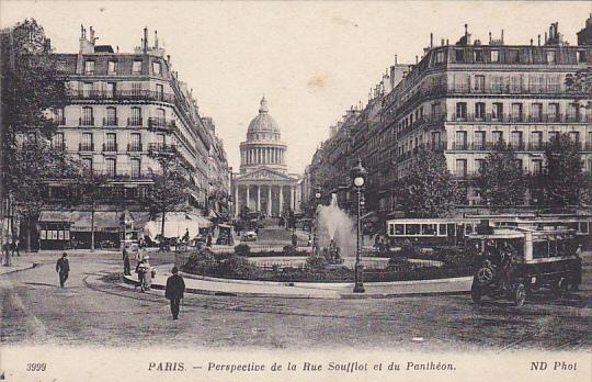 France Paris Perspective de la Rue Soufflot et du Pantheon