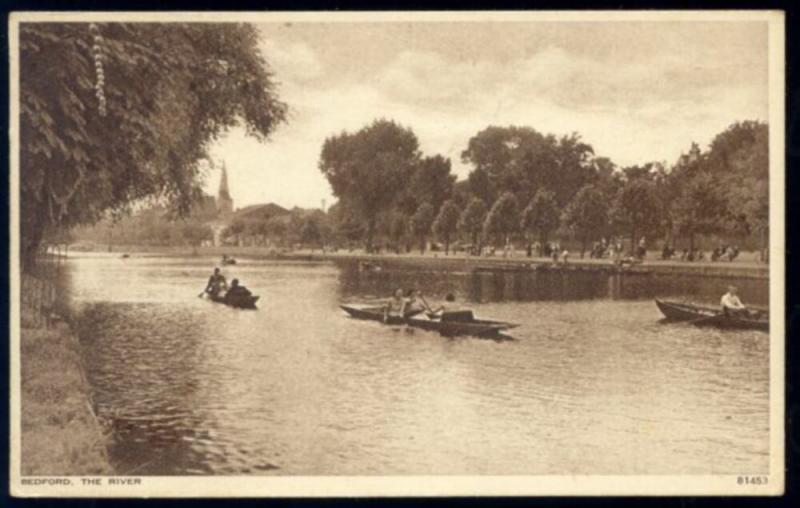 bedfordshire, BEDFORD, The River, Rowing Boats (1940s) (2)