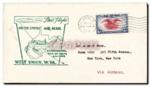 Letter USA 1st flight West Union June 25, 1939