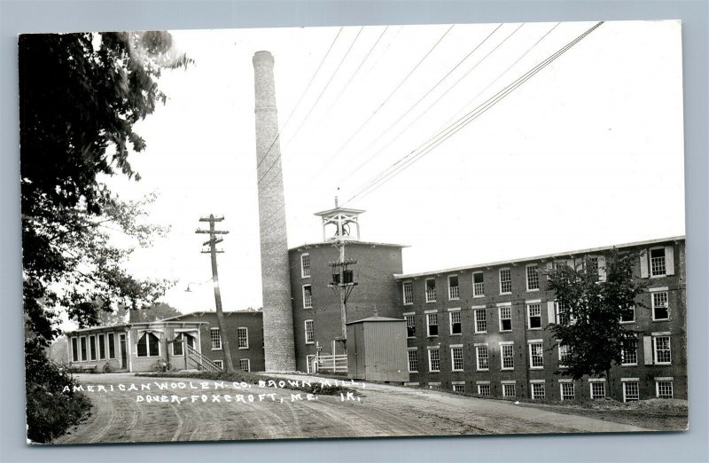 DOVER-FOXCROFT ME AMERICAN WOOLEN CO BROWN MILL VINTAGE REAL PHOTO POSTCARD RPPC