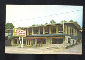 GATLINBURG TENNESSEE TOMMY'S RESTAURANT VINTAGE ADVERTISING POSTCARD