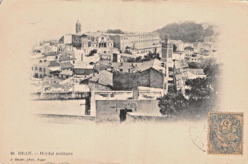 ORAN ALGERIA~HÔPITAL MILITAIRE~MILITARY HOSPITAL~J GEISER PHOTO POSTCARD c1910s